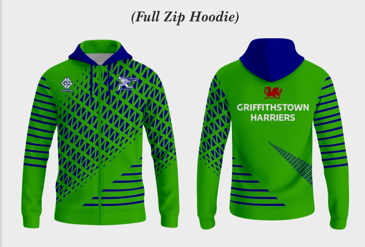 Harriers Club sublimated Polycotton Hoodie - Unisex Fit